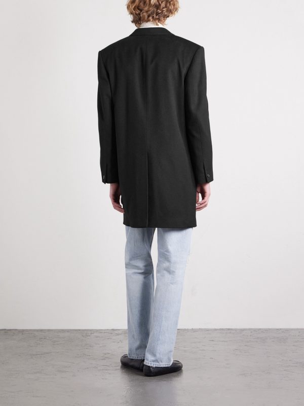 Double-Breasted Wool Coat - BK Double-Breasted Wool Coat - BK