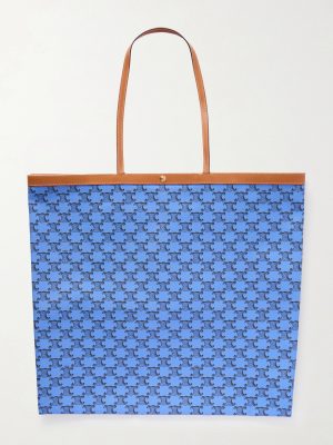 Triomphe Large Leather-Trimmed Logo-Print Coated-Canvas Tote Bag Triomphe Large Leather-Trimmed Logo-Print Coated-Canvas Tote Bag