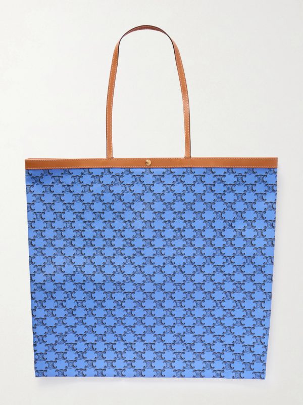 Triomphe Large Leather-Trimmed Logo-Print Coated-Canvas Tote Bag Triomphe Large Leather-Trimmed Logo-Print Coated-Canvas Tote Bag