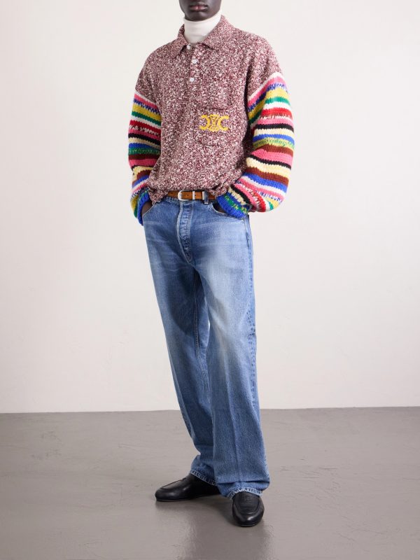 Logo-Intarsia Striped Cotton and Alpaca-Blend Polo Sweater - OU