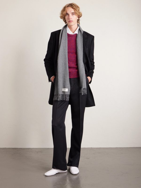 Logo-Appliquéd Fringed Cashmere Scarf - CU