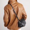 Logo-Print Leather Messenger Bag - CU