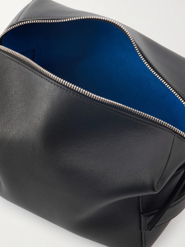 Logo-Print Leather Messenger Bag - E1