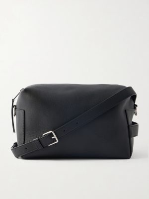 Logo-Print Leather Messenger Bag Logo-Print Leather Messenger Bag