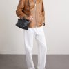 Logo-Print Leather Messenger Bag - OU
