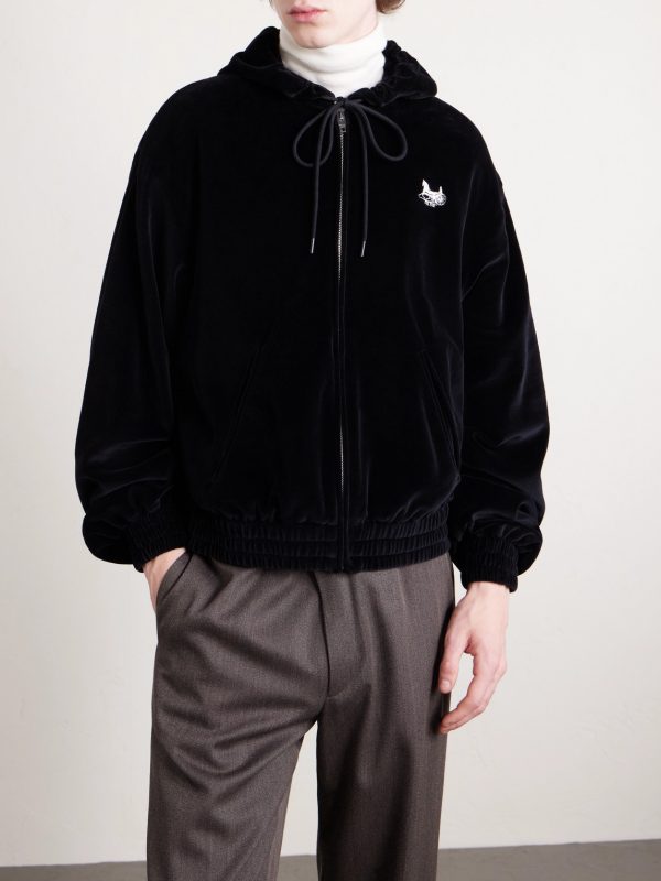 Logo-Embroidered Cotton-Blend Velour Zip-Up Hoodie - FR