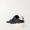 Leather and Mesh Sneakers - BK Leather and Mesh Sneakers - BK