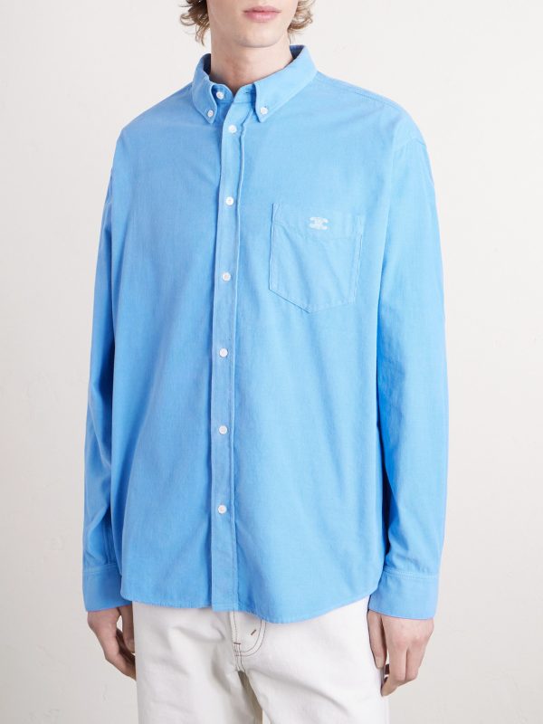 Button-Down Collar Logo-Embroidered Cotton-Corduroy Shirt - FR Button-Down Collar Logo-Embroidered Cotton-Corduroy Shirt - FR