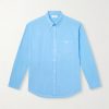 Button-Down Collar Logo-Embroidered Cotton-Corduroy Shirt Button-Down Collar Logo-Embroidered Cotton-Corduroy Shirt
