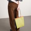 Medium Leather-Trimmed Monogrammed Coated-Canvas Tote Bag - E2