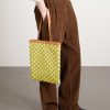 Medium Leather-Trimmed Monogrammed Coated-Canvas Tote Bag - FR