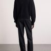 Logo-Embroidered Ribbed Wool Half-Zip Sweater - BK Logo-Embroidered Ribbed Wool Half-Zip Sweater - BK