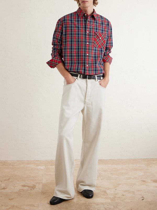 Checked Cotton Shirt - OU Checked Cotton Shirt - OU