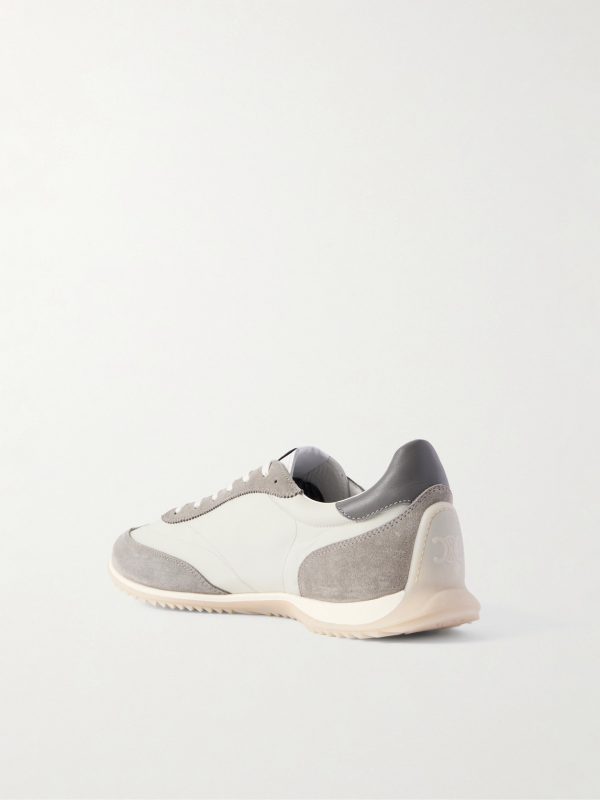 Racer Logo-Embroidered Suede, Leather and Shell Sneakers - BK