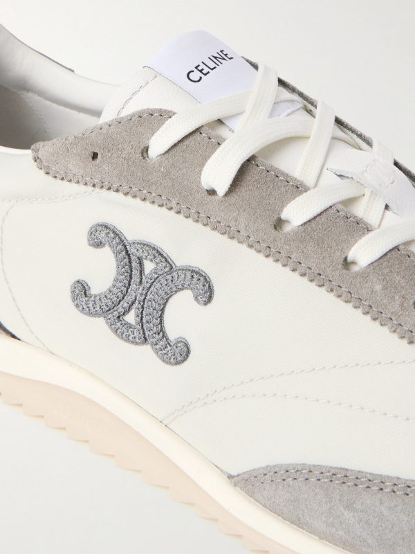 Racer Logo-Embroidered Suede, Leather and Shell Sneakers - CU
