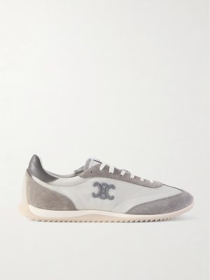 Racer Logo-Embroidered Suede, Leather and Shell Sneakers Racer Logo-Embroidered Suede, Leather and Shell Sneakers