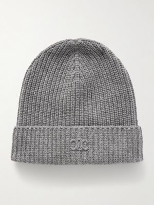Logo-Embroidered Ribbed Cashmere Beanie