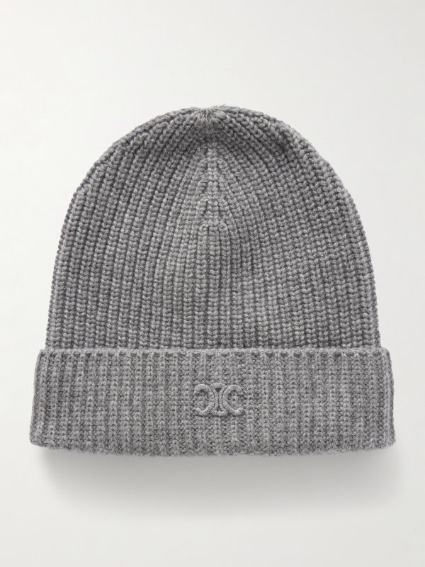 Logo-Embroidered Ribbed Cashmere Beanie Logo-Embroidered Ribbed Cashmere Beanie