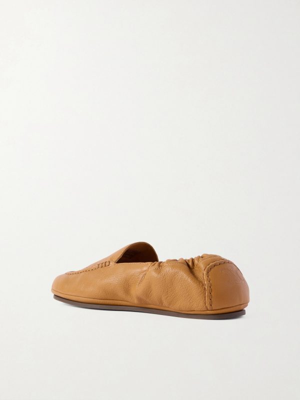 Logo-Appliquéd Leather Loafers - BK Logo-Appliquéd Leather Loafers - BK