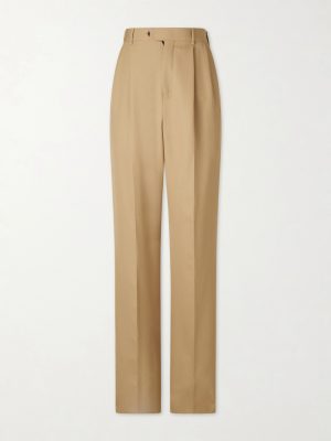 Jazz Wide-Leg Pleated Wool-Twill Trousers