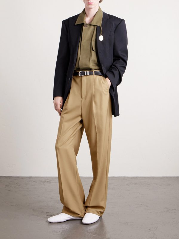 Jazz Wide-Leg Pleated Wool-Twill Trousers - OU Jazz Wide-Leg Pleated Wool-Twill Trousers - OU