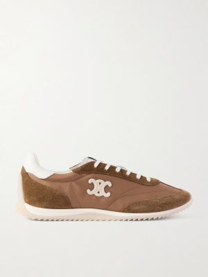 Logo-Embroidered Suede, Leather and Shell Sneakers Logo-Embroidered Suede, Leather and Shell Sneakers