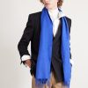 Logo-Appliquéd Fringed Cashmere Scarf - CU Logo-Appliquéd Fringed Cashmere Scarf - CU