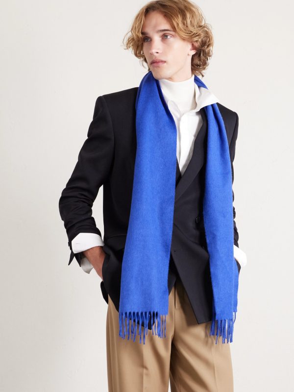 Logo-Appliquéd Fringed Cashmere Scarf - CU Logo-Appliquéd Fringed Cashmere Scarf - CU
