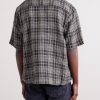Camp-Collar Checked Seersucker Shirt - BK Camp-Collar Checked Seersucker Shirt - BK