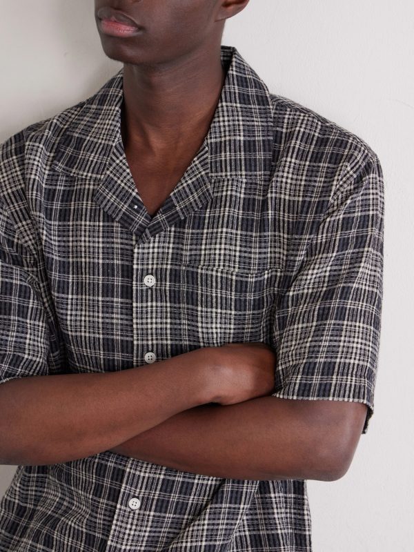 Camp-Collar Checked Seersucker Shirt - CU Camp-Collar Checked Seersucker Shirt - CU