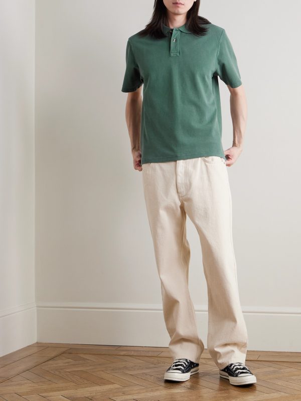 Garment-Dyed Cotton-Piqué Polo Shirt - OU Garment-Dyed Cotton-Piqué Polo Shirt - OU