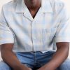 Camp-Collar Checked Cotton and Linen-Blend Shirt - CU
