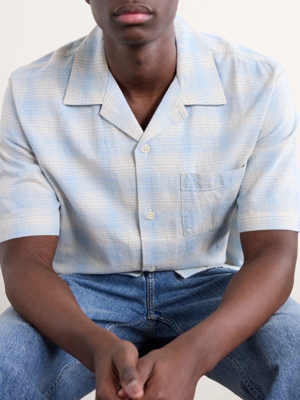 Camp-Collar Checked Cotton and Linen-Blend Shirt - CU
