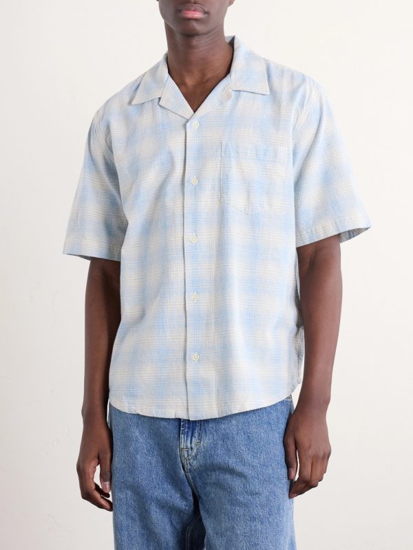 Camp-Collar Checked Cotton and Linen-Blend Shirt - FR