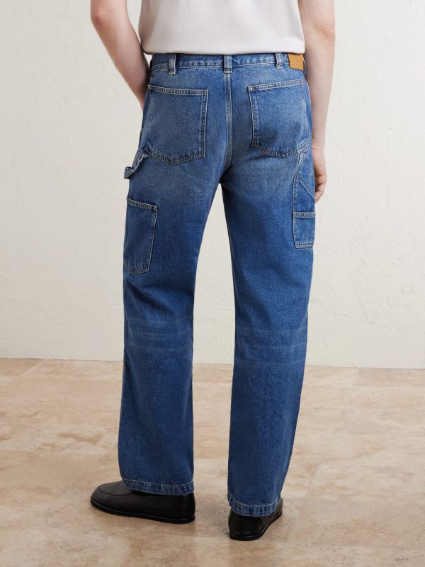 Straight-Leg Double-Knee Jeans - BK