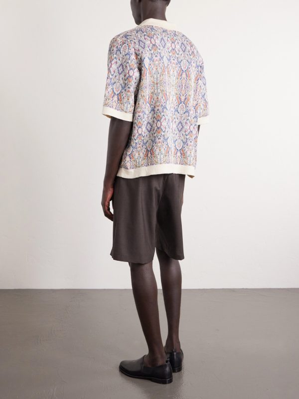 Trance Jacquard-Knitted Cotton Shirt - BK Trance Jacquard-Knitted Cotton Shirt - BK