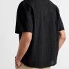 Camp-Collar Broderie Anglaise Cotton Shirt - BK