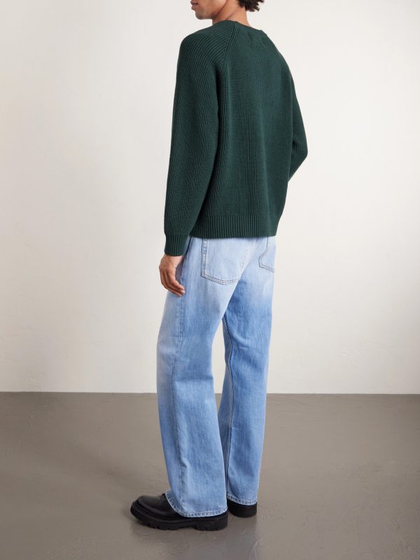 Ribbed Cotton Sweater - BK Ribbed Cotton Sweater - BK