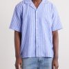 Camp-Collar Striped Linen and Cotton-Blend Shirt - FR Camp-Collar Striped Linen and Cotton-Blend Shirt - FR
