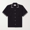 Harmony Camp-Collar Embroidered Linen and Cotton-Blend Shirt