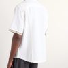 Harmony Camp-Collar Embroidered Linen and Cotton-Blend Shirt - BK