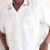 Harmony Camp-Collar Embroidered Linen and Cotton-Blend Shirt - CU
