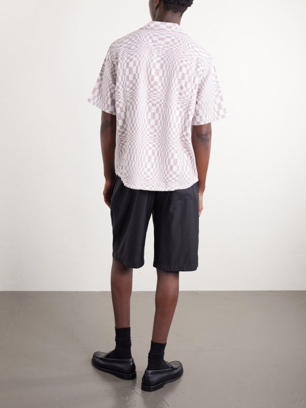 High Focus Camp-Collar Checked Cotton Shirt - BK