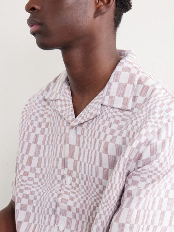 High Focus Camp-Collar Checked Cotton Shirt - CU