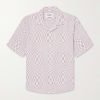 High Focus Camp-Collar Checked Cotton Shirt