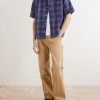 Camp-Collar Checked Cotton and Linen-Blend Gauze Shirt - OU