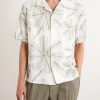 Camp-Collar Floral-Appliquéd Poplin Shirt - FR Camp-Collar Floral-Appliquéd Poplin Shirt - FR