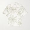 Camp-Collar Floral-Appliquéd Poplin Shirt Camp-Collar Floral-Appliquéd Poplin Shirt