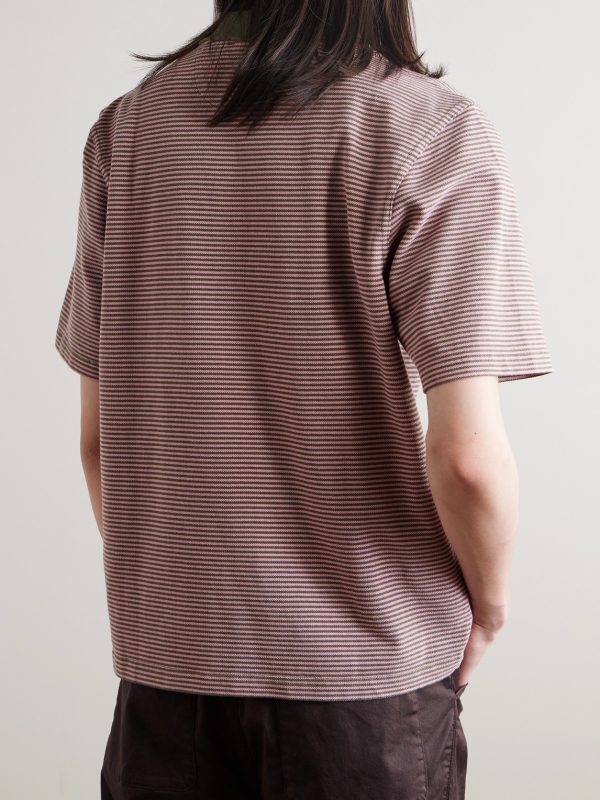 Striped Cotton-Piqué Polo Shirt - BK