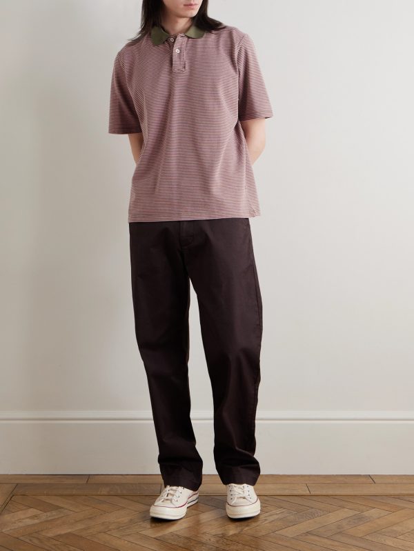 Striped Cotton-Piqué Polo Shirt - OU
